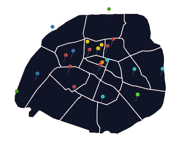 Carte des zones d’intervention